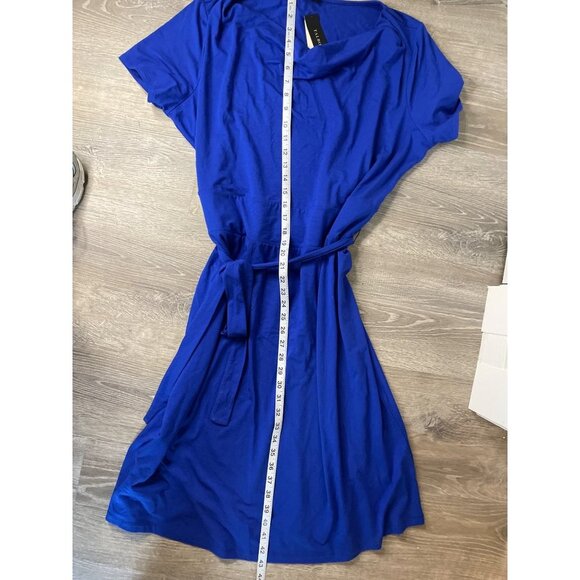 Talbots NWT Blue Draped Neck Belted Flowy Dress Sz 1X - Picture 9 of 10